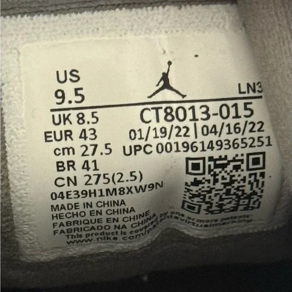 Air Jordan 12 Retro stealth men’s size 9.5 - Picture 6 of 8